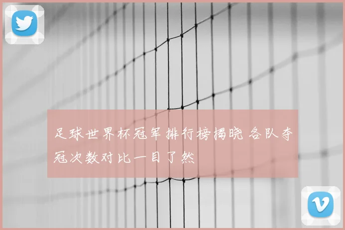 足球世界杯冠军排行榜揭晓 各队夺冠次数对比一目了然